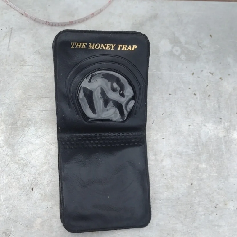 Money Trap Black Leather Wallet NWT